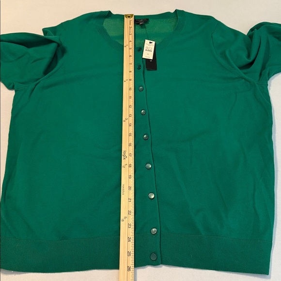 NWT Talbots Green Pima Cotton Three-Quarter-Sleeve Charming Cardigan Size 2X - Picture 5 of 9